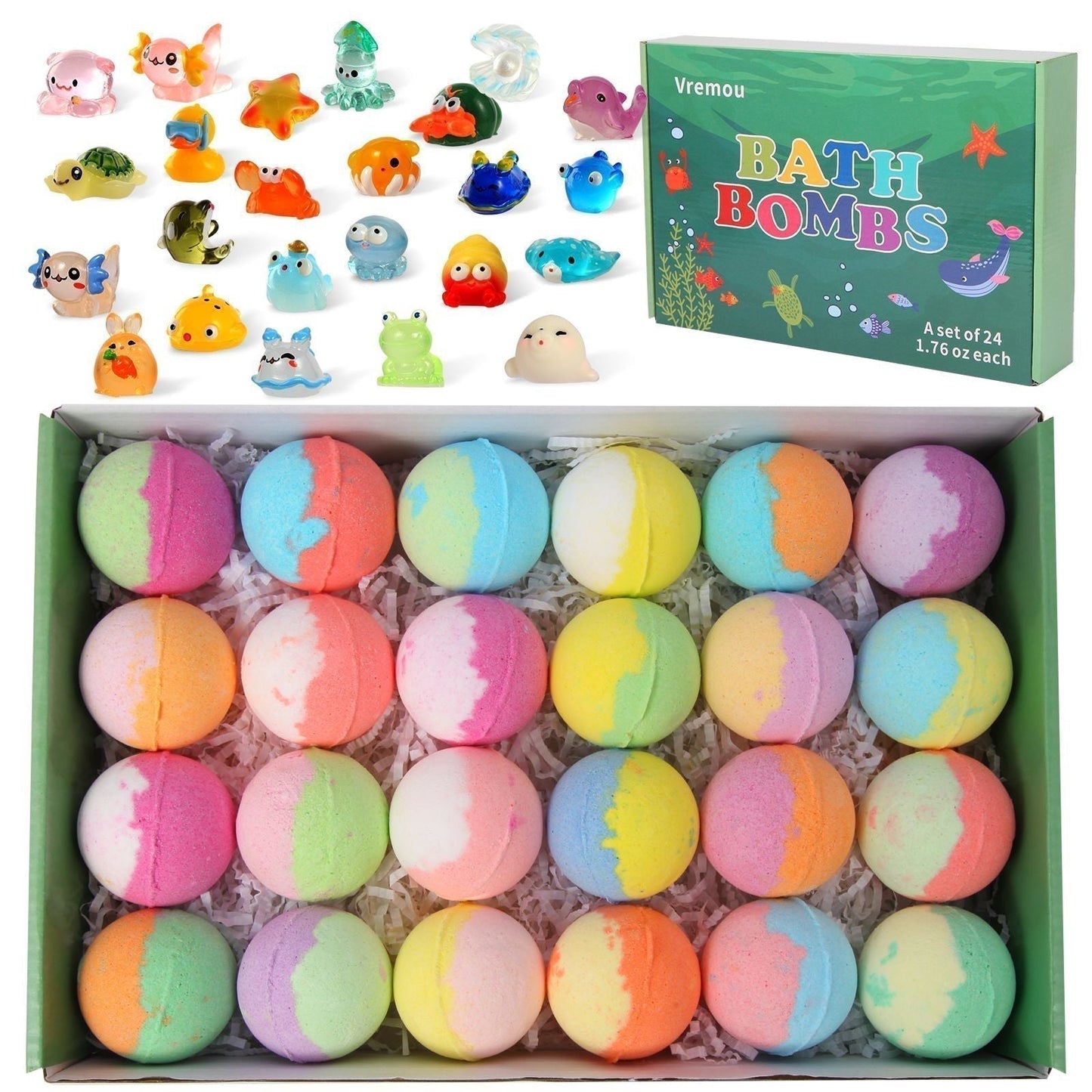 π 50% OFF NOW! π Ocean Theme Bath Bombs β 12 Pcs, 60g Each, Foamy Bath Time & Fun Gift Idea for Kids π