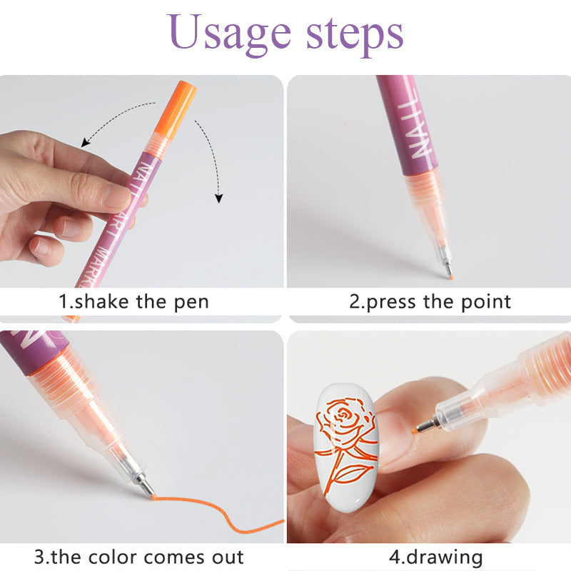 🎁Hot Sale ⏳12 Colors Nail Art Pens Set