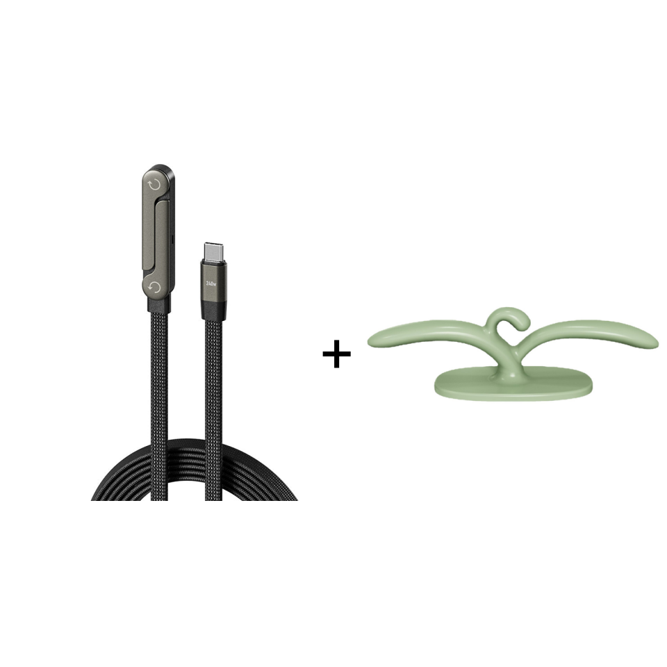 📢📢50% OFF !! ⏰⚡2-in-1 Invisible Holder Charger Cable – 240W Fast Charging Cord with Built-In Phone Stand