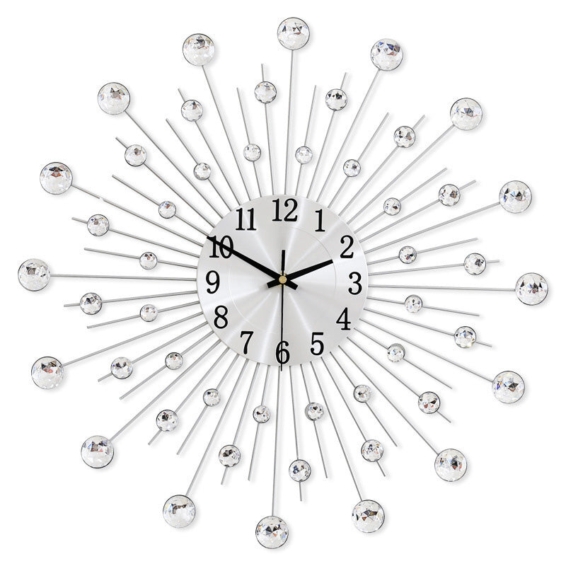 📢📢50% OFF !! ⏰ Creative Rhinestone Wall Clock – Silent, Minimalist Luxury for Living Room, Dining & Entryway! 💎🏡