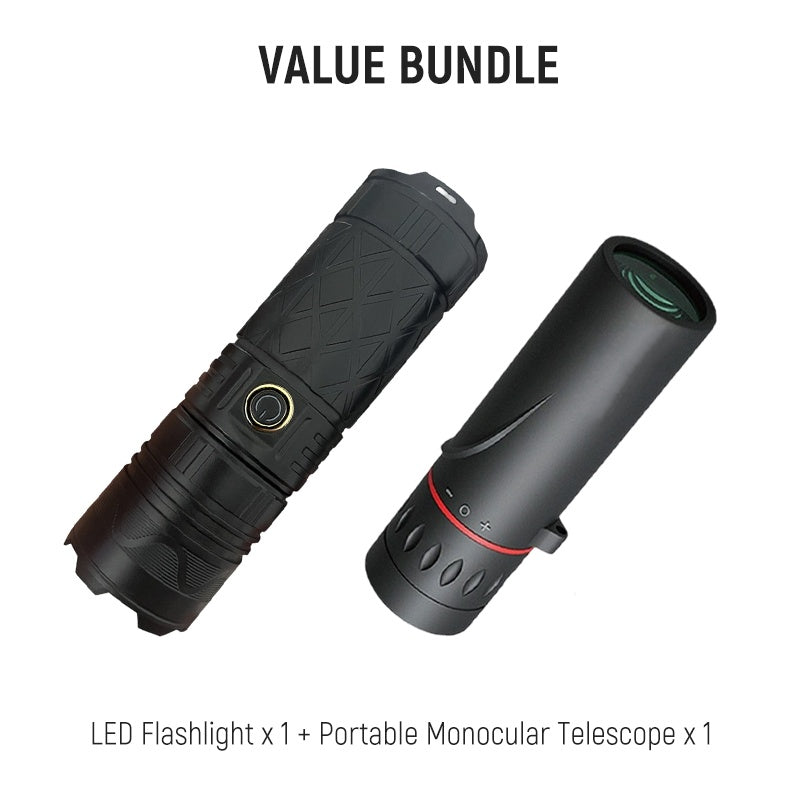 📢📢50% OFF!!⏰Rechargeable P50 LED Flashlight with Adjustable Zoom