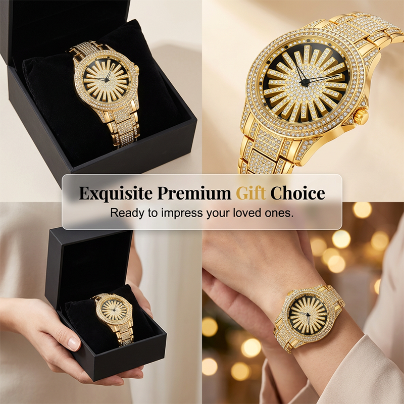 📢📢30% OFF !! ⏰Men's Iced-Out Rotating Dial Watch
