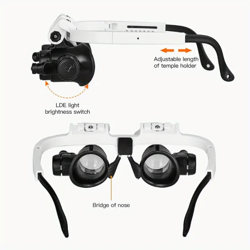 📢📢50% OFF !!!⏰👓8X 15x 23x Head Wearing Magnifying Glass with LED Light Headband