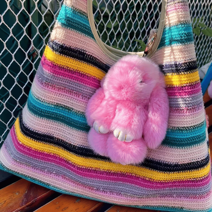 📢📢50%  OFF !! ⏰🐰Handmade Soft Bunny PomPom Charms