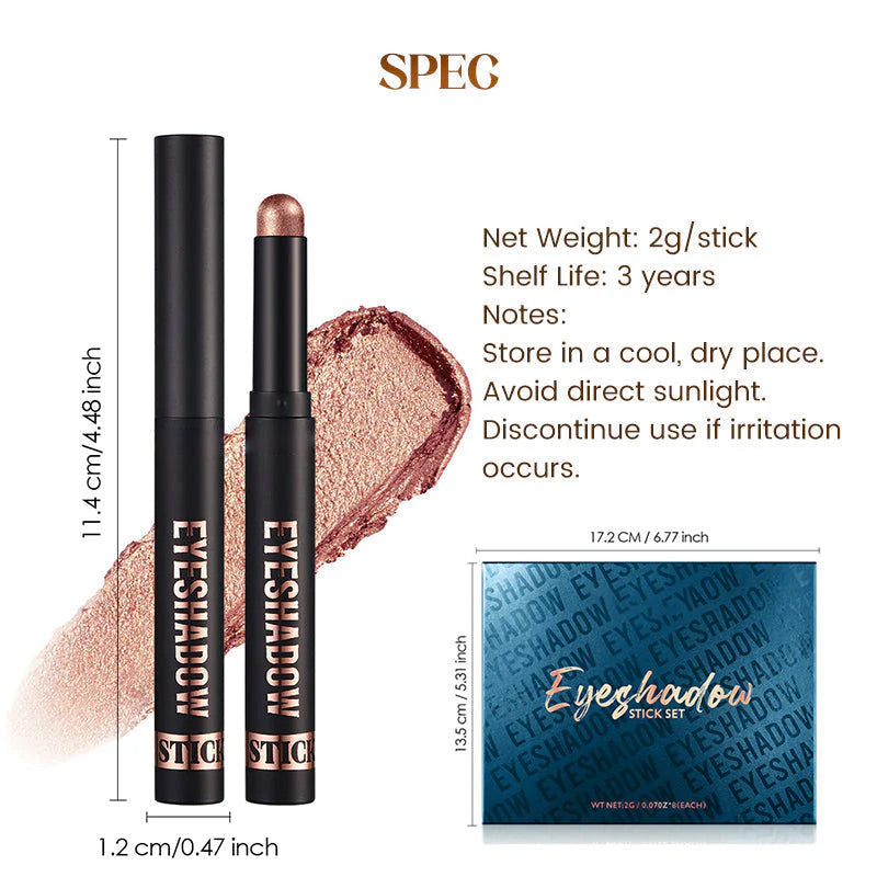 📢📢50% OFF !!!⏰🎁✨8 Colors Glitter Eyeshadow Stick Waterproof & Long-Wearing & Multi-Use