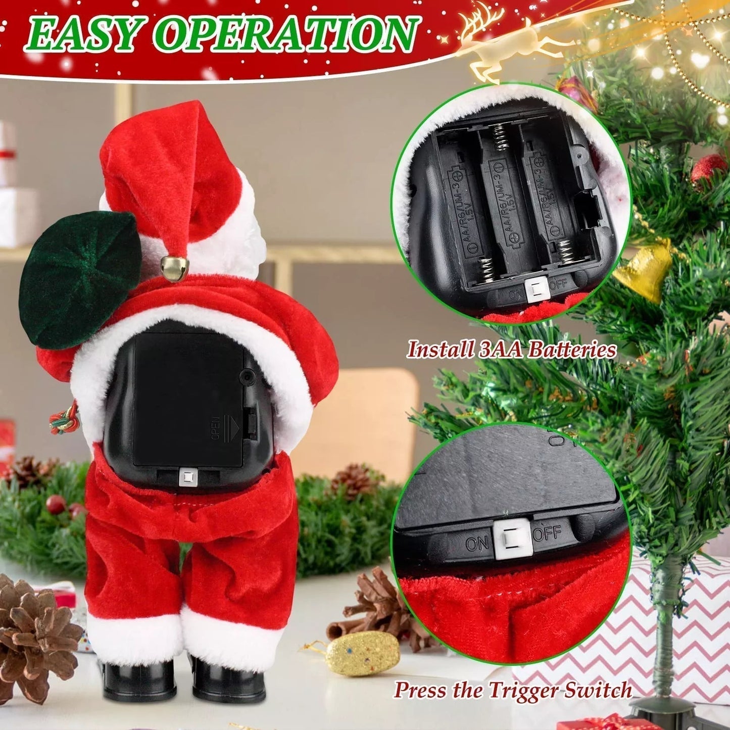 📢📢60 % OFF !!🎅🎁🎅Electric Dancing Music Santa Claus