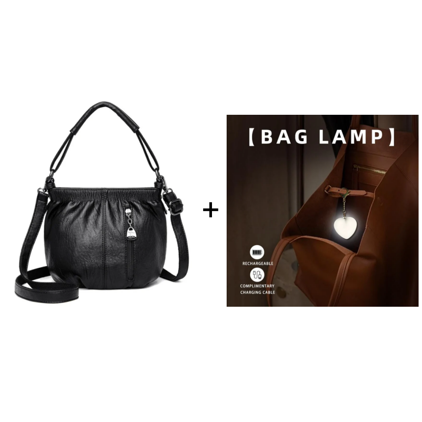 🔥Casual Pleated Bucket Soft Leather Handbag Shoulder Bag