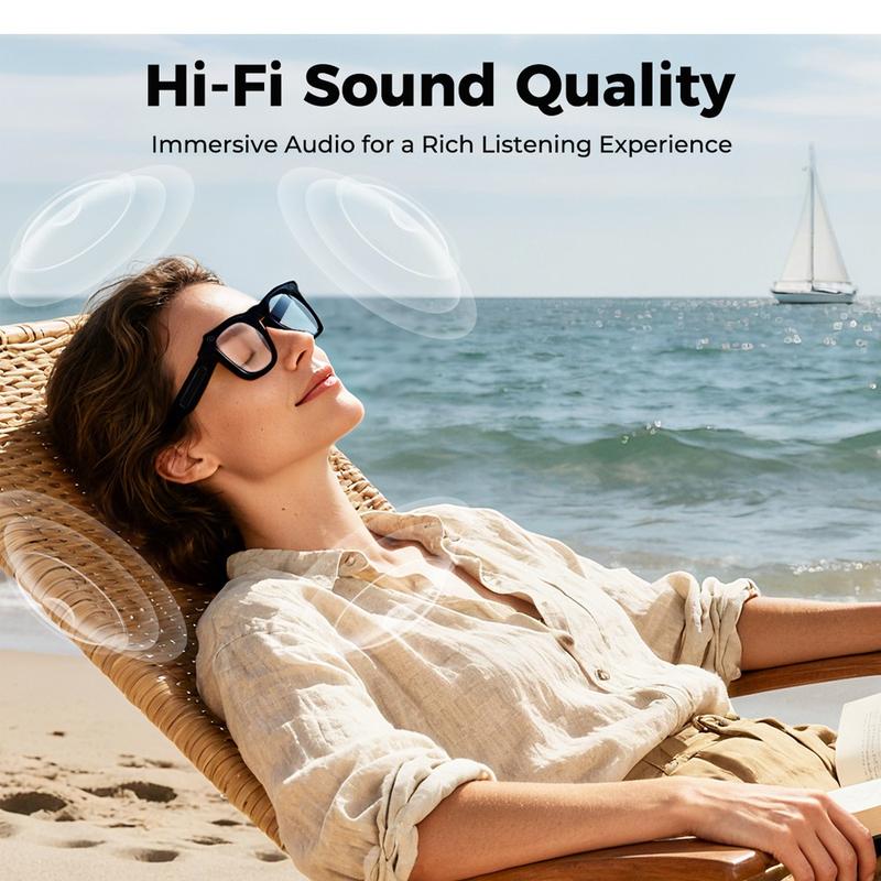 📢📢50% OFF !!!⏰AI smart glasses with ChatGPT, 8 MP camera and HD 1200P 4K video recording, real-time translation in over 160 languages, Bluetooth 5.4, HiFi audio and music control, smart sunglasses with video recording for on the go