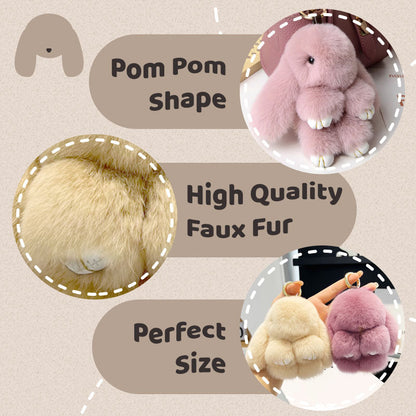 📢📢50%  OFF !! ⏰🐰Handmade Soft Bunny PomPom Charms