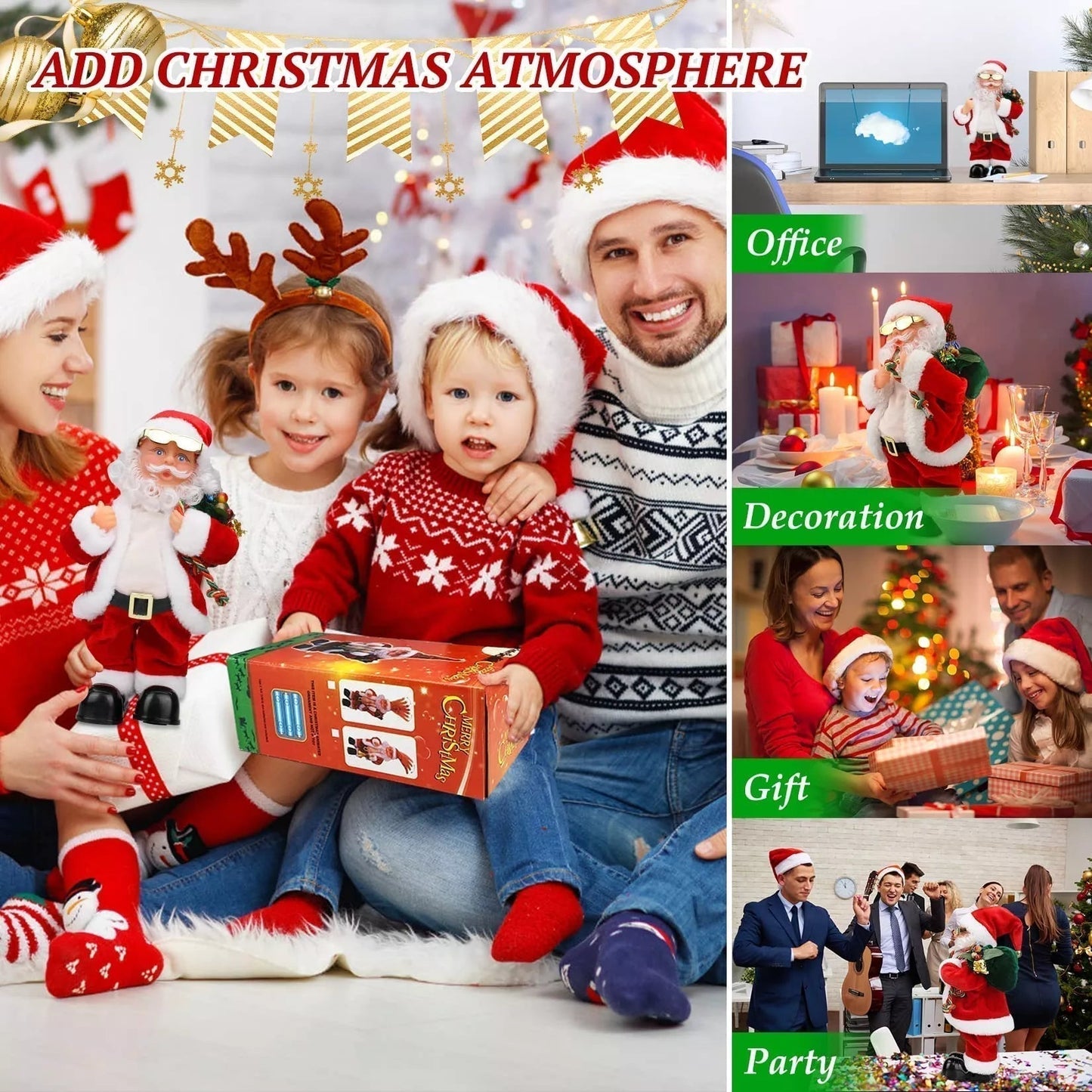 📢📢60 % OFF !!🎅🎁🎅Electric Dancing Music Santa Claus