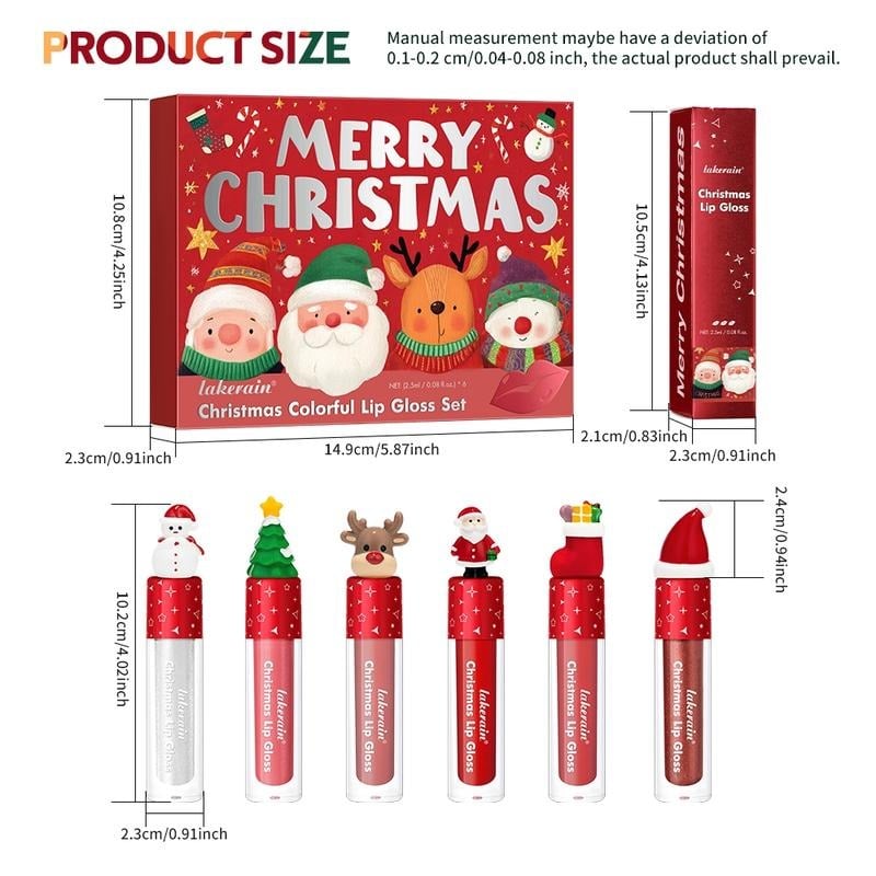 🎅Christmas Hot Sale 50% Off💄✨ Christmas Lip Gloss Set – 6 Colors