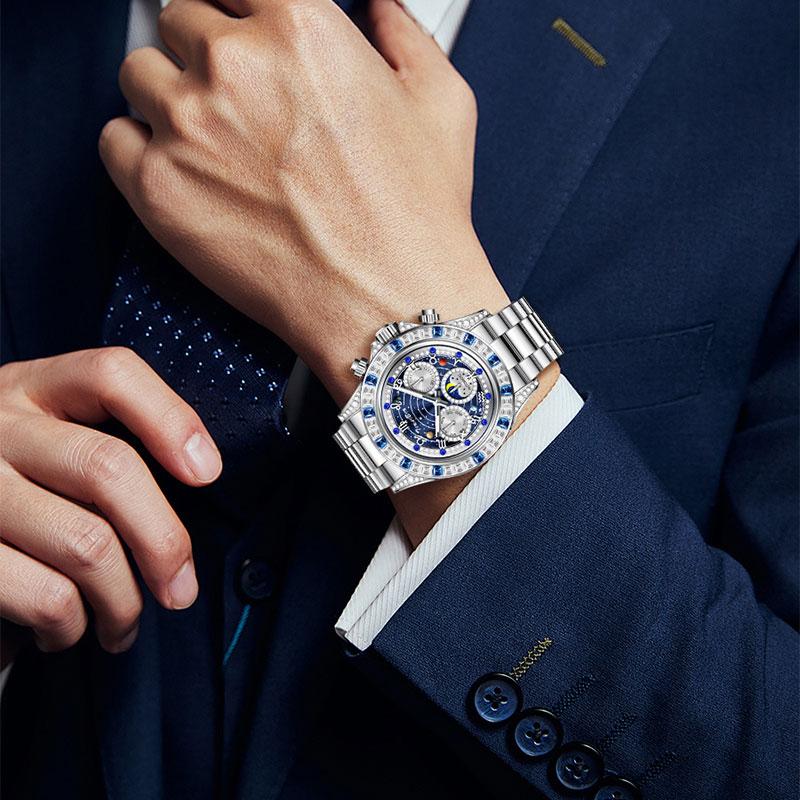 📢📢60 % OFF !!🎅【🎁Best Christmas Gift🎁】🎄TINAIBIN Twelve Zodiac Signs & Starry Sky Diamond Automatic Skeleton Men's Watch