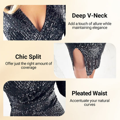 🎅🎄Christmas Hot Sales 60% OFF🔥✨New Arrival✨Sexy Sequin Body-con Dress