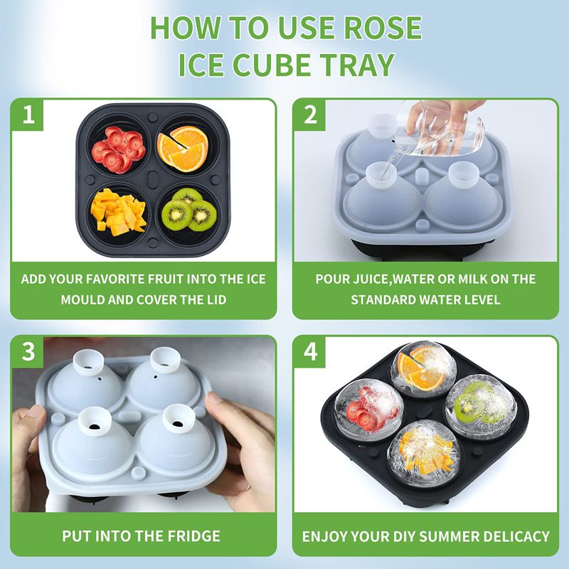 ☀️Summer Hot Sale🧊Large Rose Ice Cube Mould🌹