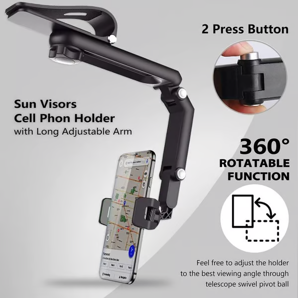 📢📢60 %  OFF !! ⏰ Rotatable and Retractable Car Phone Holder