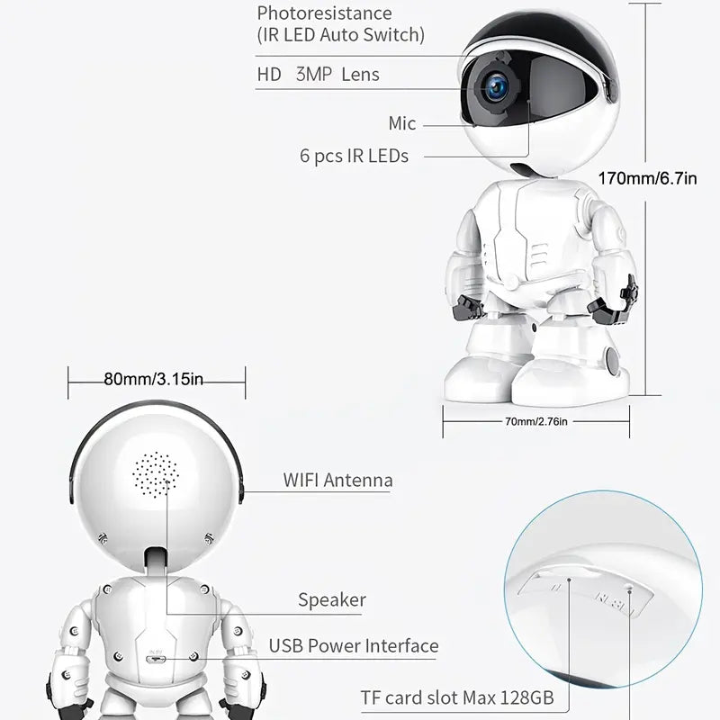 👍🤖3MP 5G&2.4G WiFi Camera with Motion Detection and Auto Home Security Indoor PTZ