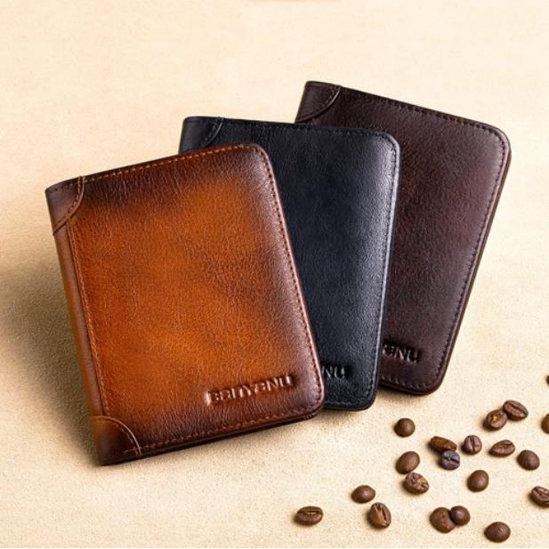 📢📢40% OFF !! ⏰Minimalist RFID Blocking Leather Wallet for Men – Ultra-Thin, Genuine Top-Layer Cowhide, Short Design for Everyday Carry
