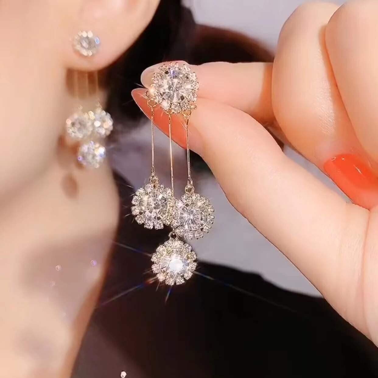 📢📢30% OFF !! ⏰✨Zircon Round Petal Earrings🎀
