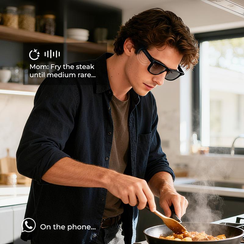 📢📢50% OFF !!!⏰AI smart glasses with ChatGPT, 8 MP camera and HD 1200P 4K video recording, real-time translation in over 160 languages, Bluetooth 5.4, HiFi audio and music control, smart sunglasses with video recording for on the go