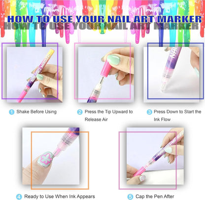 📢📢50   % OFF !!✨12 Colors Nail Art Pens Set🎨💅