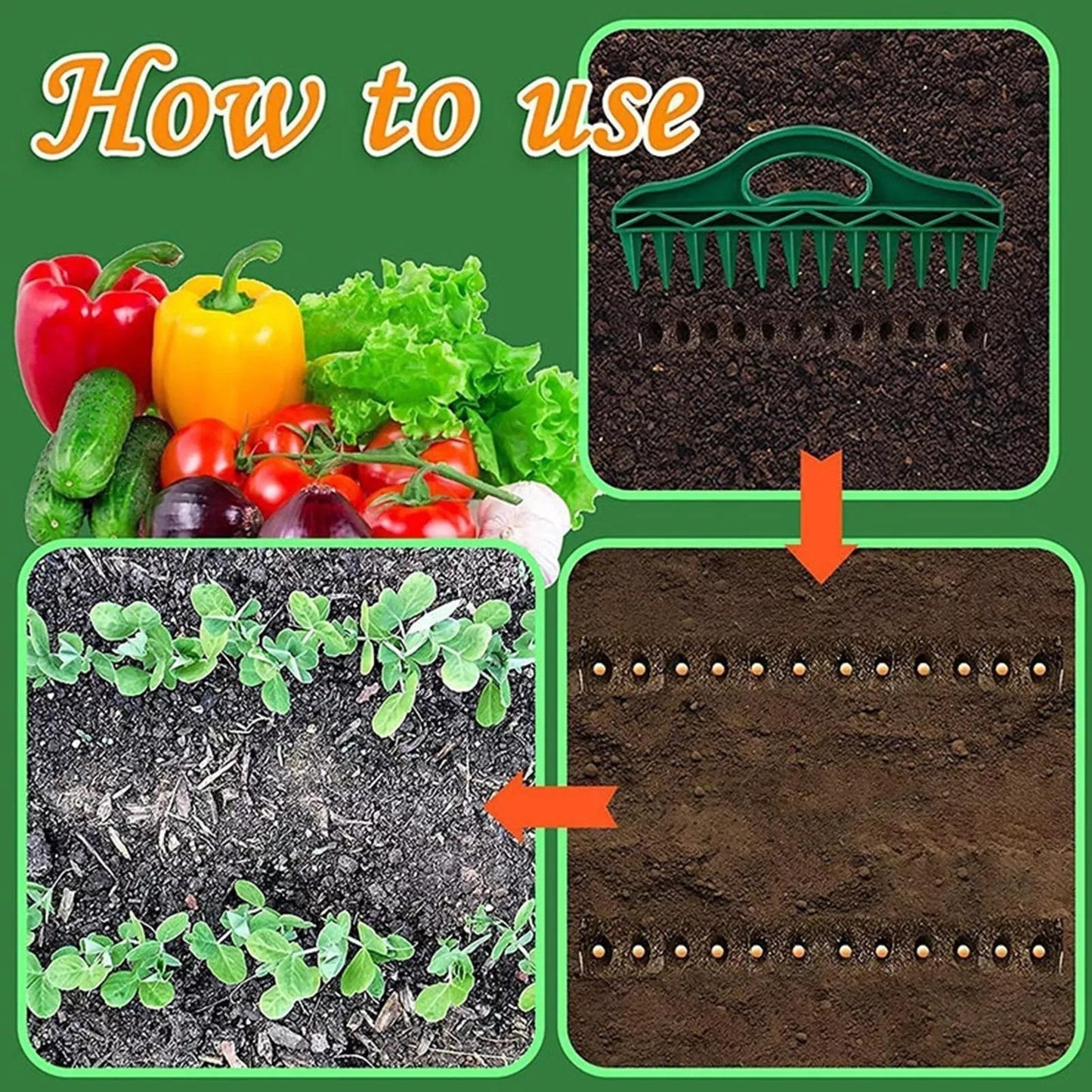 📢📢50% OFF !!!⏰Garden Seed Spacer & Dibbler – 12-Hole Precision Planting Tool