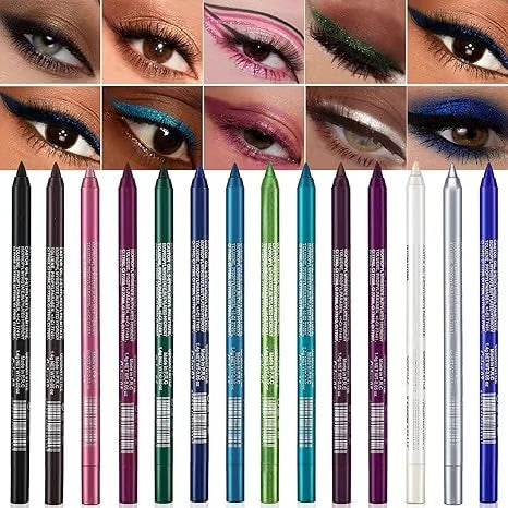 📢📢30% OFF !! ⏰Sparkling Gel Eyeliner Collection – 14 waterproof, pearl & metallic shades to play with. One-stroke intensity, all-day wear. 🌈💫