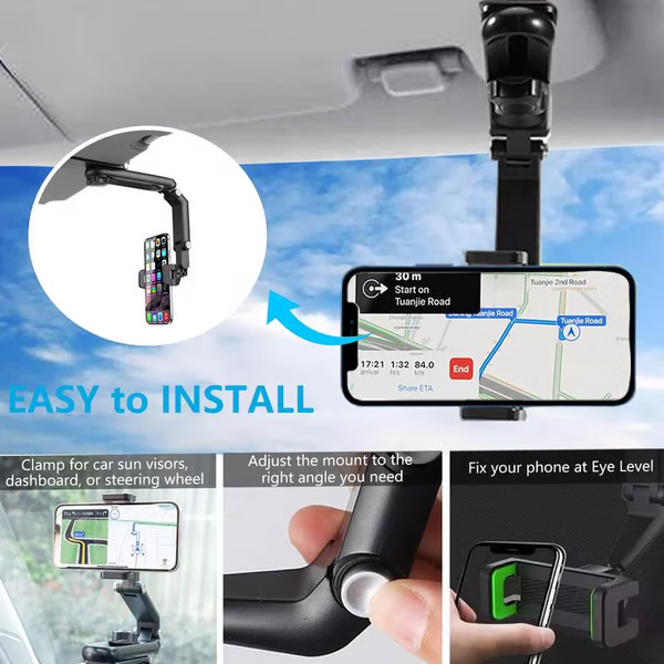 📢📢60 %  OFF !! ⏰ Rotatable and Retractable Car Phone Holder
