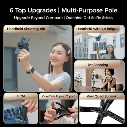 📢📢50%  OFF !! ⏰4-in-1 Magnetic Selfie Stick-360° Rotation & Portable Tripod✅