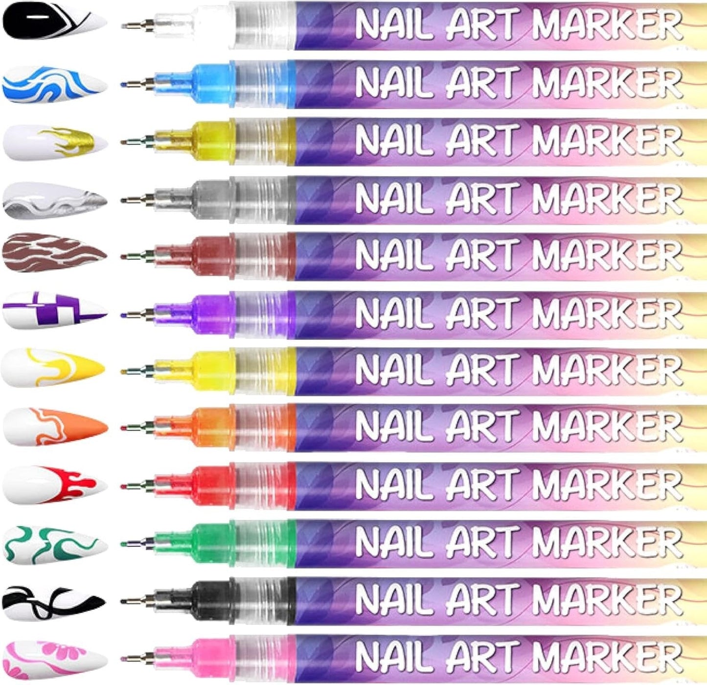 📢📢50   % OFF !!✨12 Colors Nail Art Pens Set🎨💅