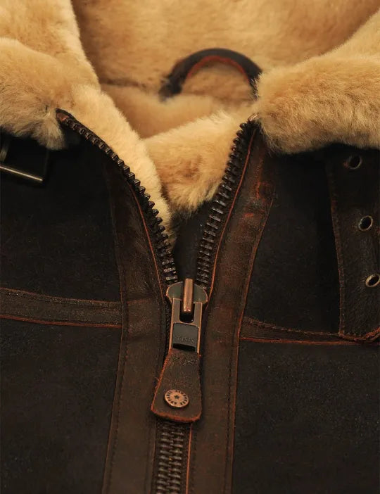 📢📢60 % OFF !!🎅SHEEPSKIN BOMBER JACKET