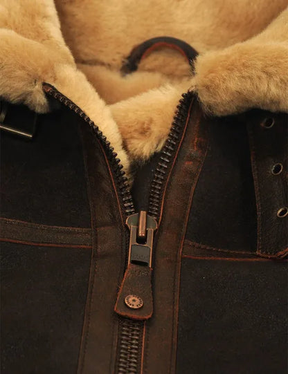 📢📢60 % OFF !!🎅SHEEPSKIN BOMBER JACKET