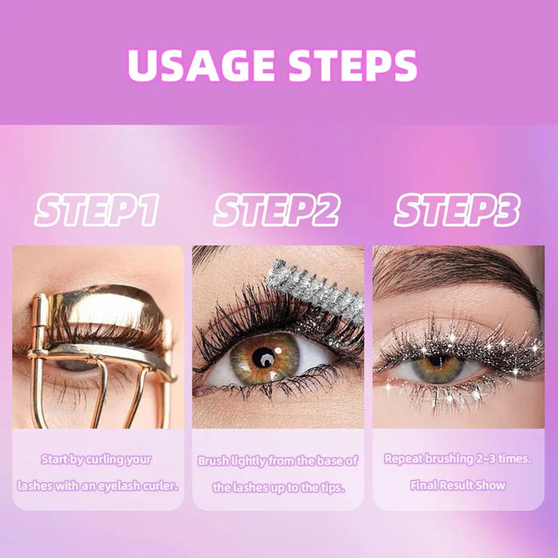 📢📢BUY 1 GET 1 FREE⏰ Waterproof Diamond Glitter Mascara - Long-lasting Curl, Sparkling Shine, Create Captivating Eyes!