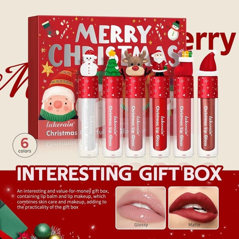 🎅Christmas Hot Sale 50% Off💄✨ Christmas Lip Gloss Set – 6 Colors