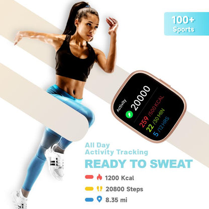 📢📢60%  OFF !! ⏰Smart Watch for Women Men, Fitness Tracker with Answer/Make Calls, Fitness Watch with Sleep Tracker/100 Sports/IP68 Waterproof Pedometer