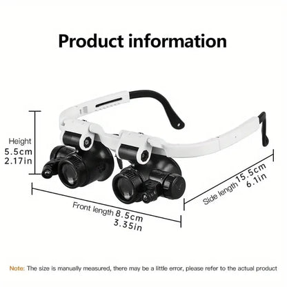 📢📢50% OFF !!!⏰👓8X 15x 23x Head Wearing Magnifying Glass with LED Light Headband