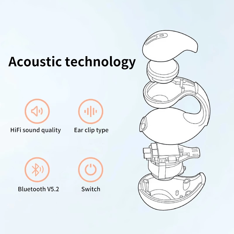 🔥🔥mega summer sale🔥🔥Wireless Ear Clip Bone Conduction Headphones