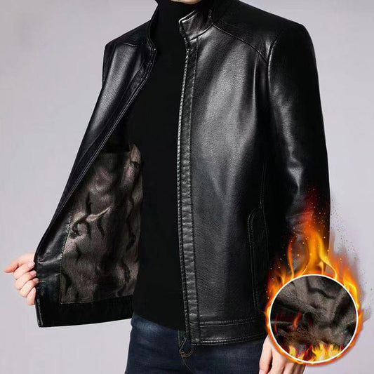 💥Men’s Warm Plush Lining Leather Jacket Coat🔥BUY 2 FREE SHIPPING