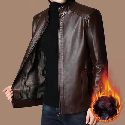 💥Men’s Warm Plush Lining Leather Jacket Coat🔥BUY 2 FREE SHIPPING