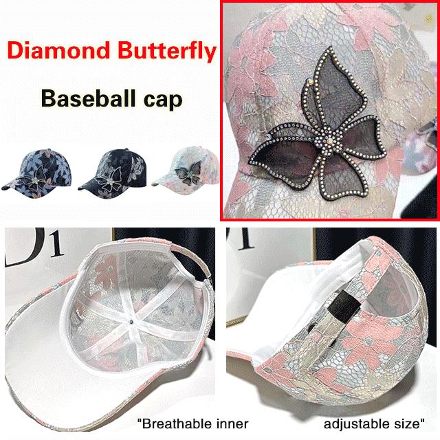 📢📢30% OFF !! ⏰Mesh Diamond Butterfly Baseball Cap