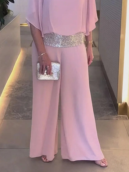 📢📢50%  OFF !! ⏰Chic & Elegant Sequin Color Block Set