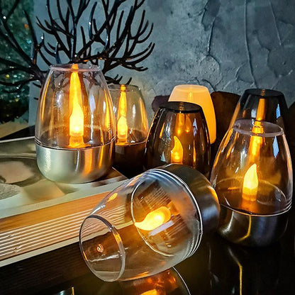 🕯️ BUY 5 GET 5 FREE! ☀️ 6-Pack Solar LED Table Lamps – Flameless & Waterproof, Auto On/Off with Dusk Sensor for Garden & Party 🏕️