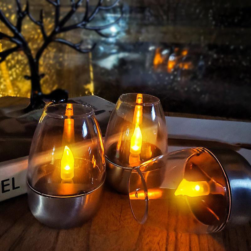 🕯️ BUY 5 GET 5 FREE! ☀️ 6-Pack Solar LED Table Lamps – Flameless & Waterproof, Auto On/Off with Dusk Sensor for Garden & Party 🏕️