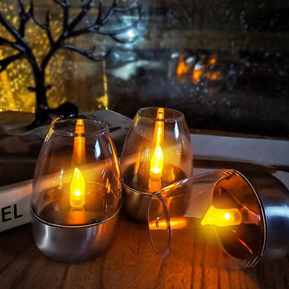 🕯️ BUY 5 GET 5 FREE! ☀️ 6-Pack Solar LED Table Lamps – Flameless & Waterproof, Auto On/Off with Dusk Sensor for Garden & Party 🏕️