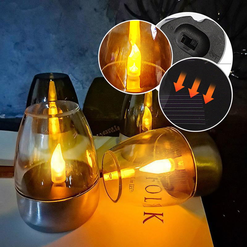 🕯️ BUY 5 GET 5 FREE! ☀️ 6-Pack Solar LED Table Lamps – Flameless & Waterproof, Auto On/Off with Dusk Sensor for Garden & Party 🏕️