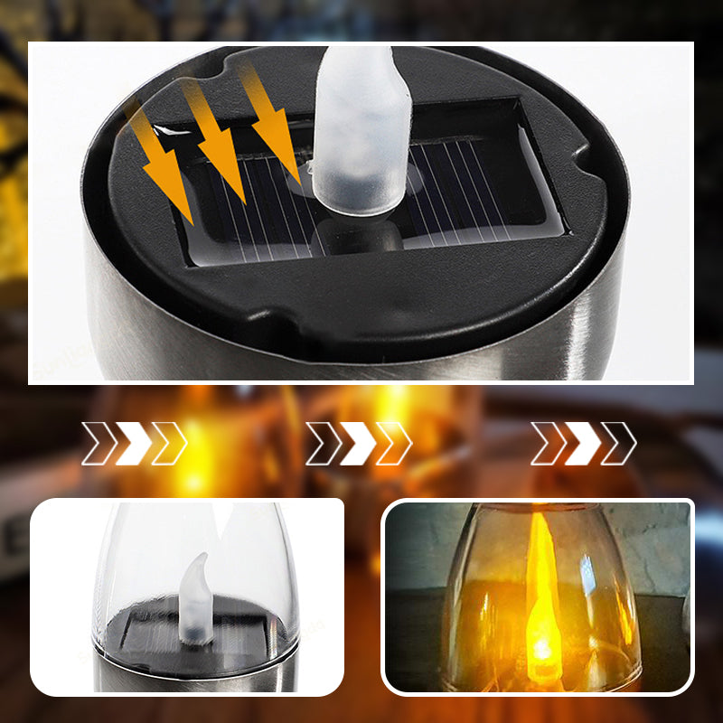 🕯️ BUY 5 GET 5 FREE! ☀️ 6-Pack Solar LED Table Lamps – Flameless & Waterproof, Auto On/Off with Dusk Sensor for Garden & Party 🏕️