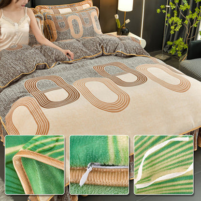 📢📢50 % OFF !!🎅 4 Piece Print Cozy Comforter Bedding Sets