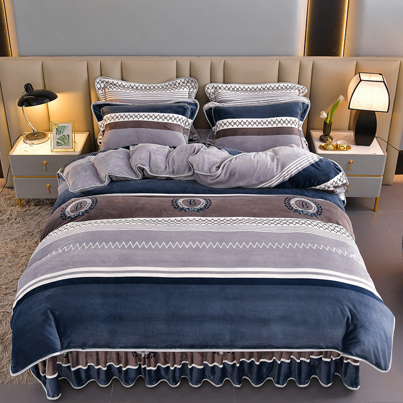 📢📢50 % OFF !!🎅 4 Piece Print Cozy Comforter Bedding Sets