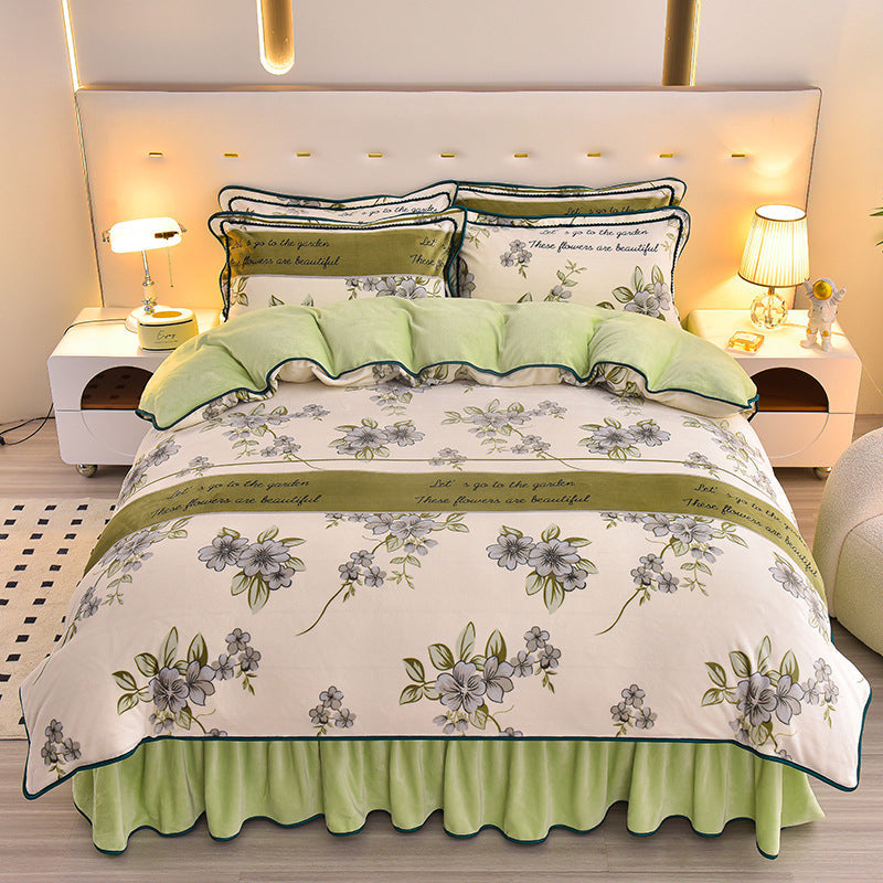 📢📢50 % OFF !!🎅 4 Piece Print Cozy Comforter Bedding Sets