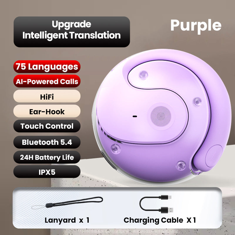 📢📢 50 %  OFF !! ⏰🎧 Bluetooth AI Translation Headset