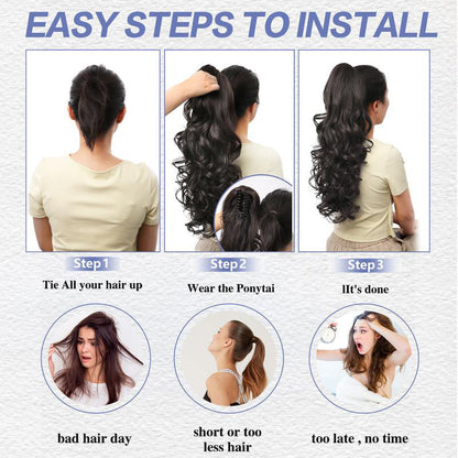 💜Limited time promotion 50%OFF💜Clip-on Wavy Ponytail Extension